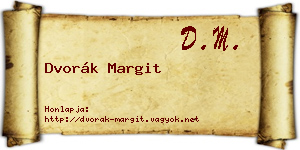 Dvorák Margit névjegykártya